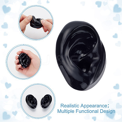 2Pcs 2 Style Soft Silicone Ear Displays Mould ODIS-AR0001-04B-1
