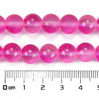 Frosted Transparent Glass Bead Strands GLAA-P065-10mm-11-1