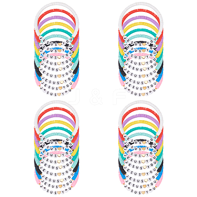 36Pcs 9 Styles Polymer Clay Beads Bracelets for Women Men BJEW-UN00010-1