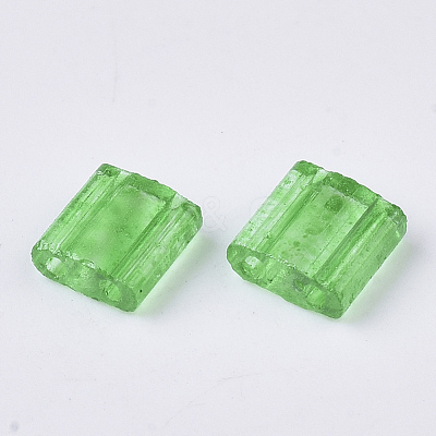 2-Hole Baking Paint Transparent Glass Seed Beads SEED-S023-32C-05-1