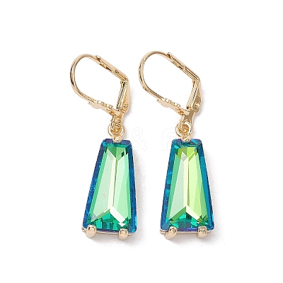 Glass Leverback Earring EJEW-C077-09KCG-1