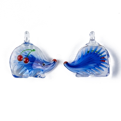 Handmade Lampwork Glass Pendants LAMP-R106-M4-B-1