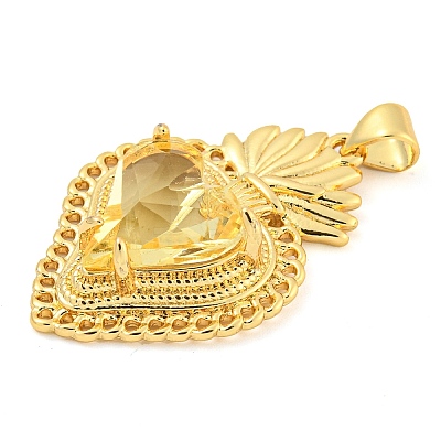Rack Plating Brass Pendants ZIRC-L100-163G-09-1