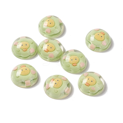Transparent Resin Cabochons RESI-G034-B08-1