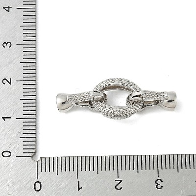 Brass Micro Pave Clear Cubic Zirconia Fold Over Clasps KK-M326-01P-1