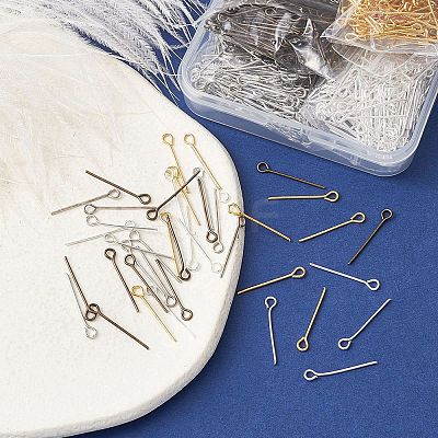 1000Pcs 5 Colors Iron Eye Pins IFIN-YW0001-69-1