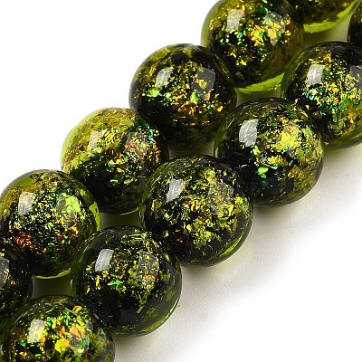 Handmade Dichroic Foil Glass Beads Strands DICH-U001-05B-1