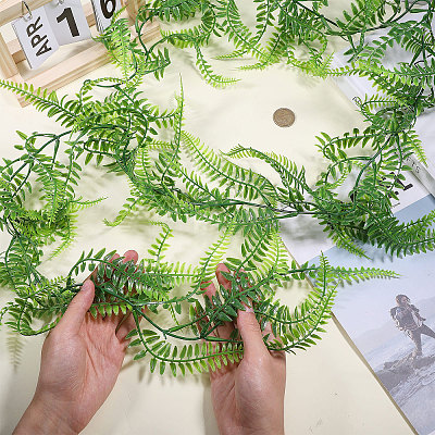 Plastic Artificial Persian leaf Rattan DIY-WH0671-112-1