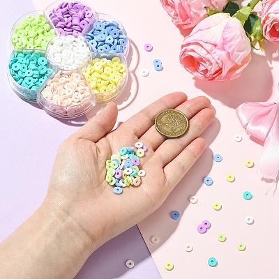 68G 7 Colors Handmade Polymer Clay Beads CLAY-YW0002-21-1