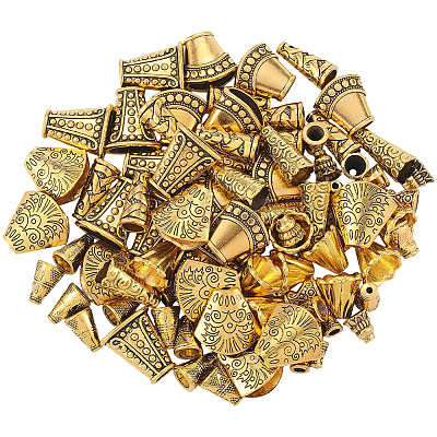 100Pcs 10 Styles Alloy Bead Cone FIND-SP0003-55-1