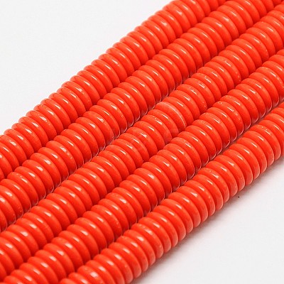 Imitation Amber Resin Heishi Beads Strands RESI-A009G-6mm-06-1