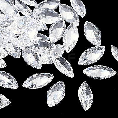 Cubic Zirconia Pointed Back Cabochons ZIRC-M003-10x5mm-007-1