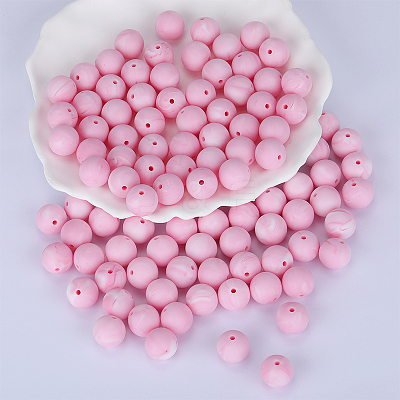 Round Silicone Focal Beads SI-JX0046A-56-1