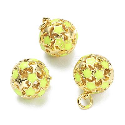 Brass Enamel Charms KK-A153-02G-J-1
