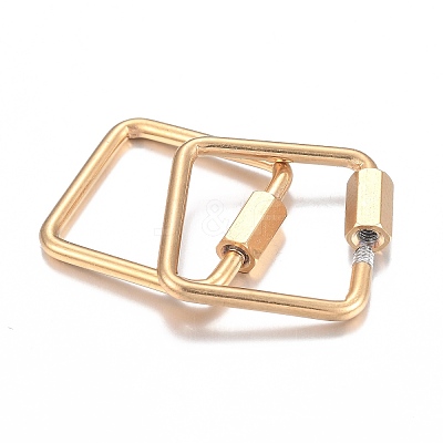 304 Stainless Steel Screw Carabiner Lock Charms STAS-H103-04G-1