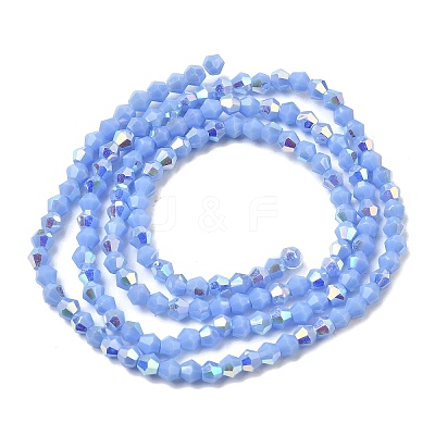 AB Color Plated Opaque Glass Beads Strands GLAA-G127-02D-1