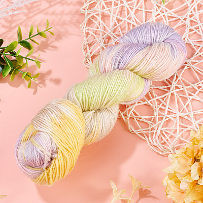 1 Skein Gradient Segment Dyed 80% Wool 20% Acrylic Blended Yarn OCOR-TA0003-02E-1