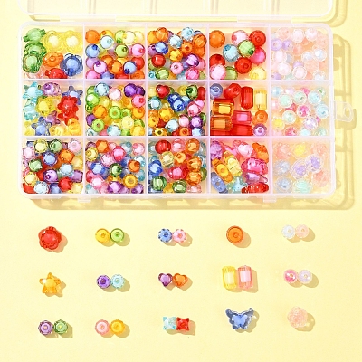 15 Styles Transparent Acrylic Beads TACR-FS0001-49-1