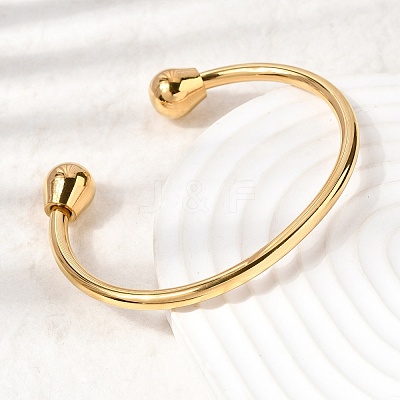 304 Stainless Steel Cuff Bangles BJEW-P387-02G-1