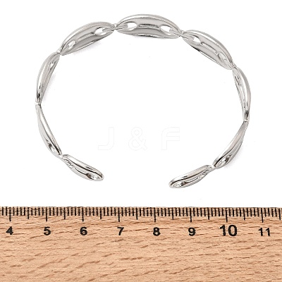 304 Stainless Steel Mariner Chain Cuff Bangles for Women SA-CBA82C8-07P-1