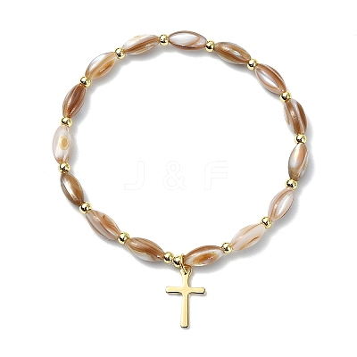 3Pcs 3 Styles Cross 201 Stainless Steel Charm Bracelets BJEW-JB14028-1