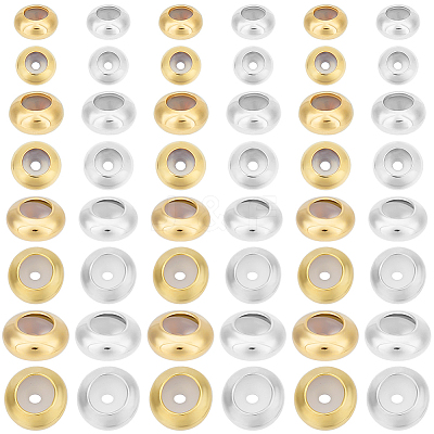 64Pcs 8 Styles Brass Beads KK-BBC0017-88-1