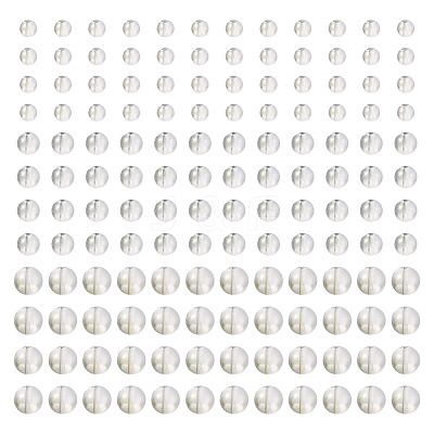 300Pcs Frosted Transparent Glass Beads GLAA-TA0002-78C-1
