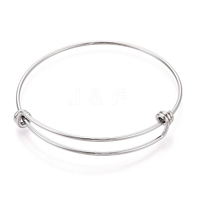 Tarnish Resistant Adjustable 201 Stainless Steel Expandable Bangle Making STAS-R069-04-1