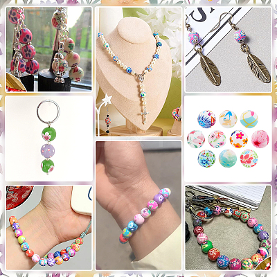 60Pcs 10 Styles Silicone Beads FIND-PH0028-09-1