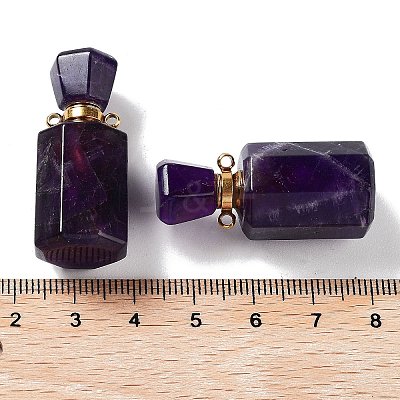 Natural Amethyst Perfume Bottle Pendants G-A026-16B-02-1