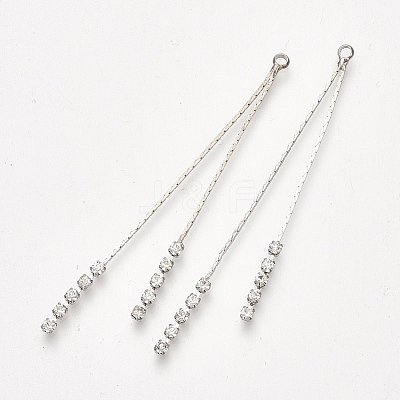 Brass Chain Tassel Big Pendants KK-T032-167P-1