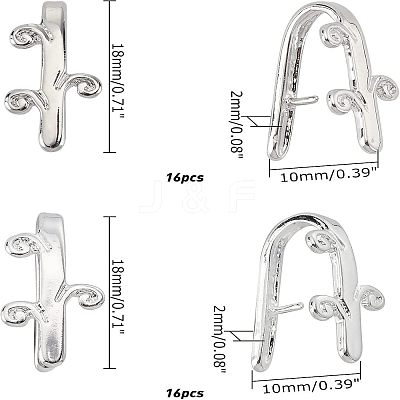 32Pcs 2 Style Brass Snap On Bails KK-FH0001-88-1