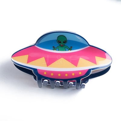Spacecraft Shape PVC Claw Hair Clips PW-WG73486-04-1