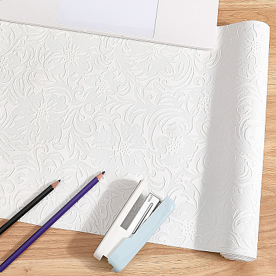 1 Sheet Embossed Flower Pattern Imitation Leather Fabric DIY-CL0002-19E-1