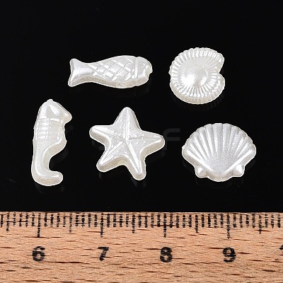 Ocean Theme ABS Plastic Imitation Pearl Beads OACR-T030-16M-1