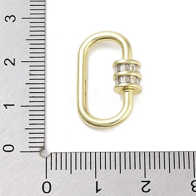 Brass Micro Pave Cubic Zirconia Keychain Rings KK-M293-50G-1