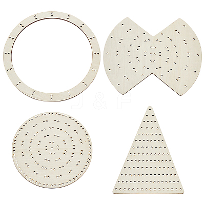 4Pcs 4 Style Wood Wreath Boards DIY-WH0504-132-1