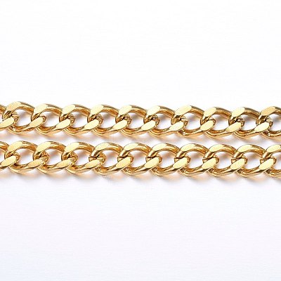 PVD Vacuum Plating 304 Stainless Steel Cuban Link Chains CHS-H020-06G-1