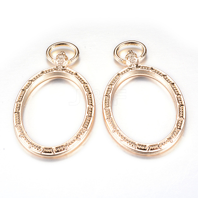 Rack Plating Alloy Open Back Bezel Big Pendants PALLOY-T005-08AB-NR-1