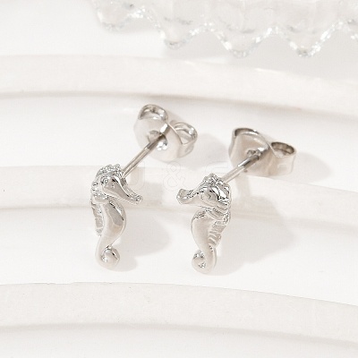 Brass Stud Earrings EJEW-R032-04P-1