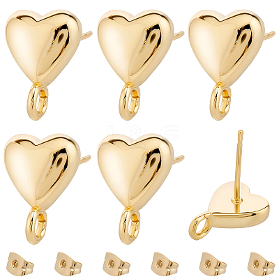 20Pcs Brass Stud Earring Findings KK-BBC0022-27-1