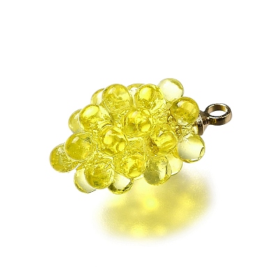 Grape Brass Acrylic Pendants OACR-R006-05G-05-1