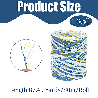 6 Colors Raffia Paper Cords OCOR-WH0063-110C-1