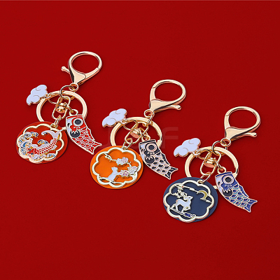 Golden Plated Alloy Enamel Pendants ENAM-CJ0001-62-1