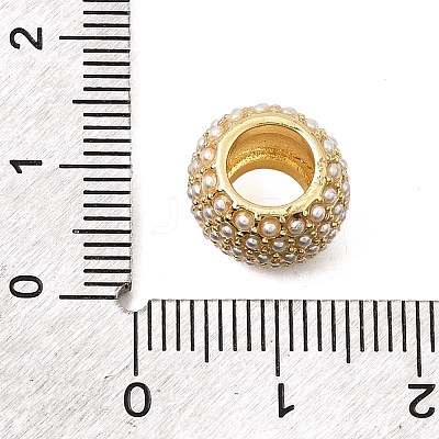 Brass & ABS Plastic Pearl European Beads KK-CBA3C32-04G-1