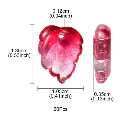 Autumn Theme Two-Tone Transparent Glass Charms GLAA-YW0001-53D-1