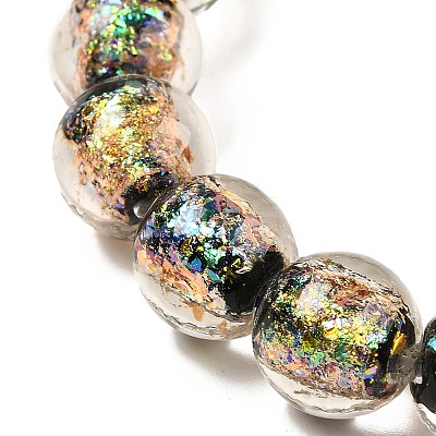 Handmade Dichroic Foil Glass Beads Strands DICH-U001-05F-1
