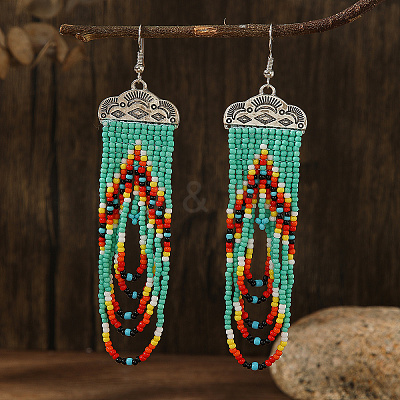 Bohemian Style Tassel Dangle Earrings UJ7824-4-1