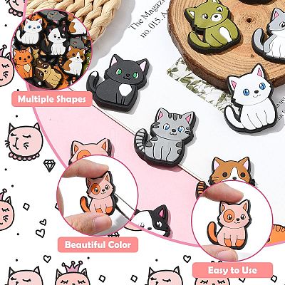 60Pcs 12 Colors Pet Theme PVC Plastic Cabochons FIND-CJ0002-56-1