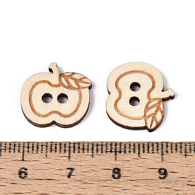 Apple Wood Buttons BUTT-T013-14B-1